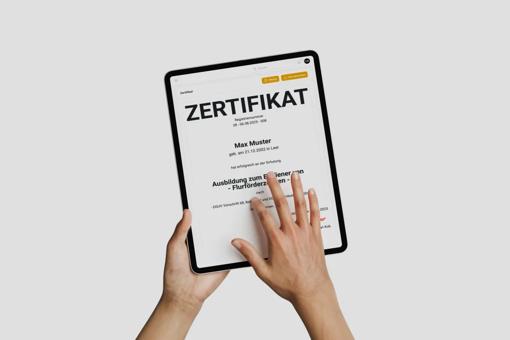 Certificate of completion.