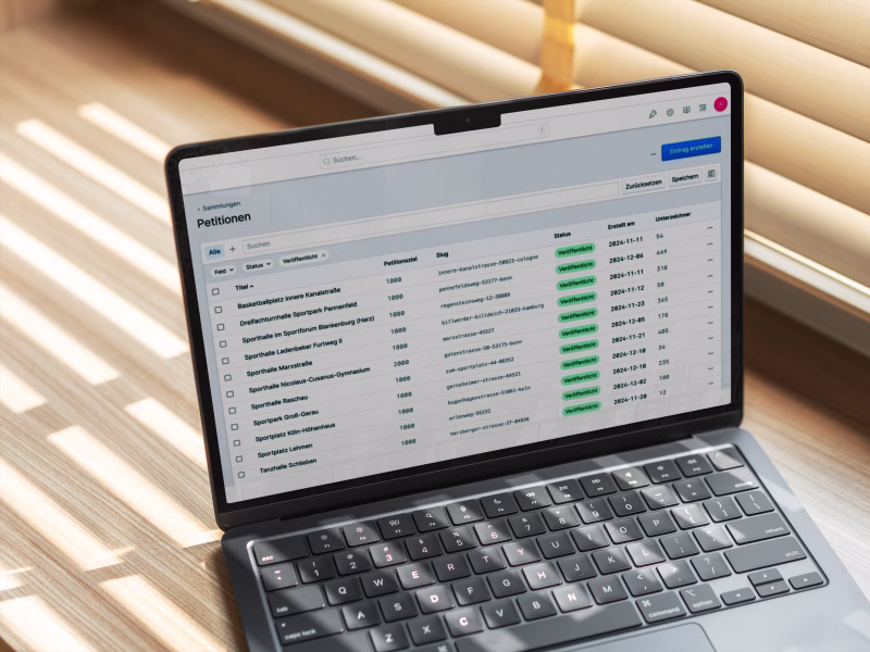 Statamic-based petition platform with automated campaign management for NGOs
