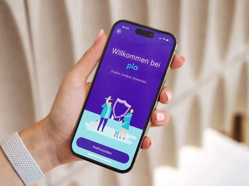 Pia Health App Login Interface