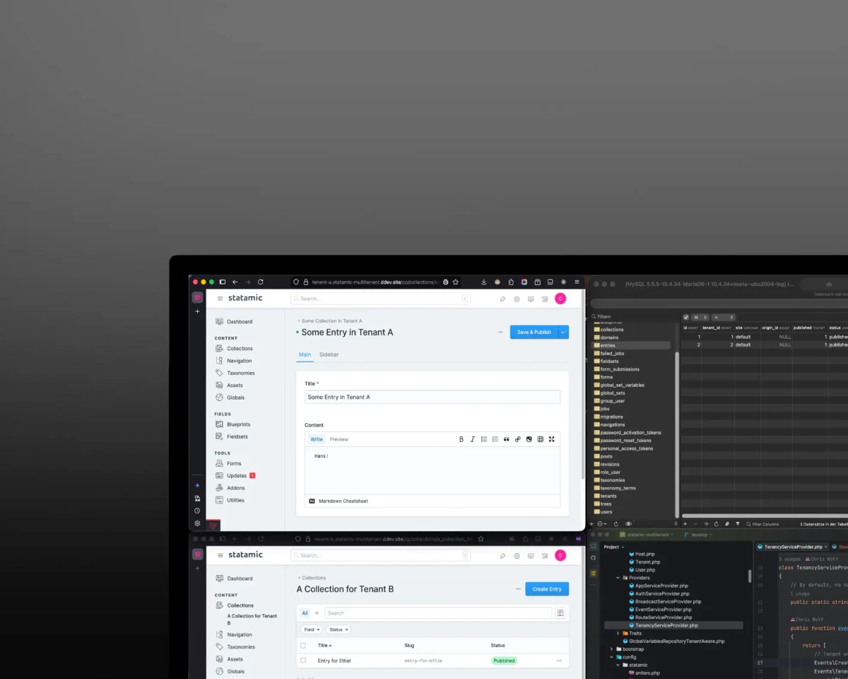Multitenancy with Statamic CMS and Eloquent Database Driver