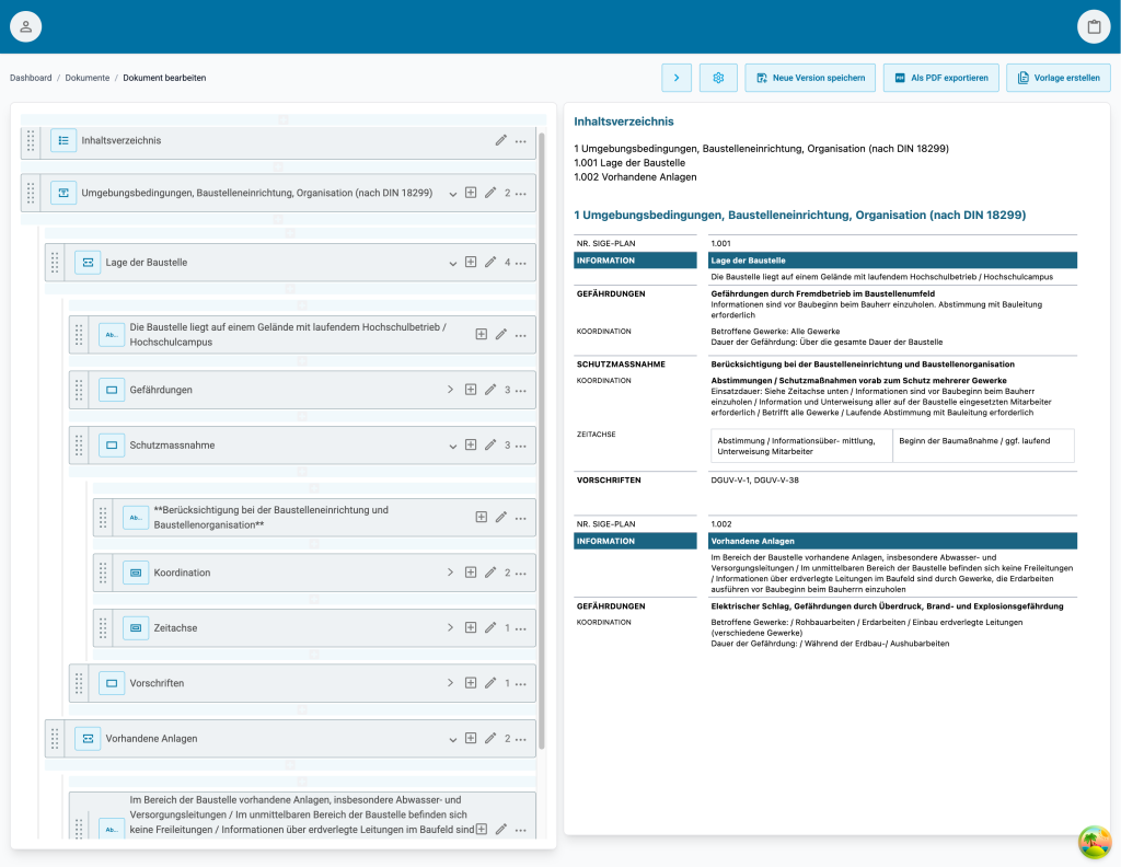 PWA f&uuml;r SiGeKo und Baustellendokumentation.