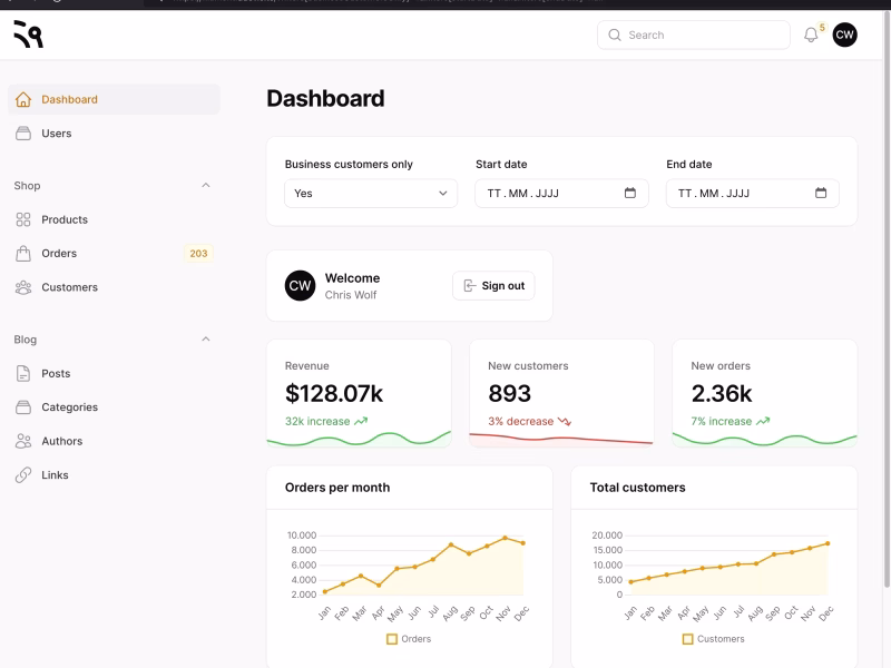 Filament Dashboard Adminpanel