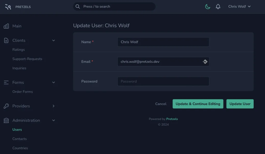 Laravel Nova Darkmode.