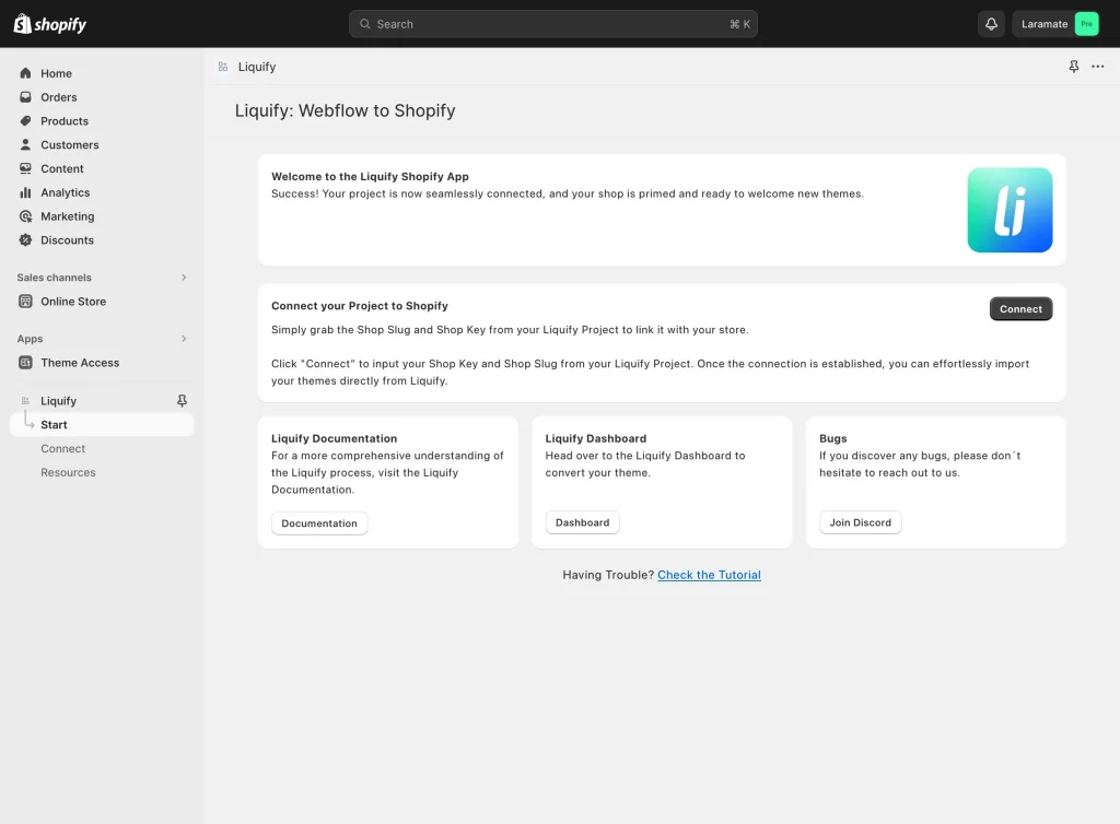 Liquify: Custom Shopify App.