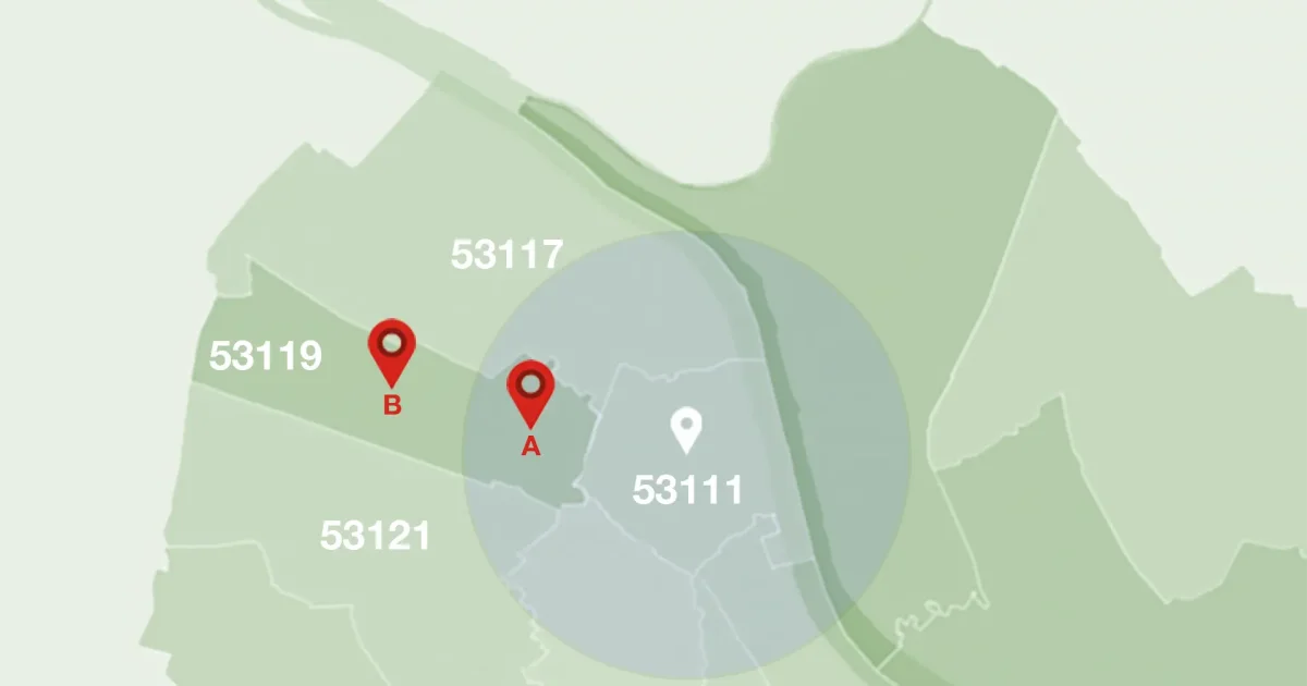 Postcode Radius Map Location-Based Matching: Postcode vs Radius Search