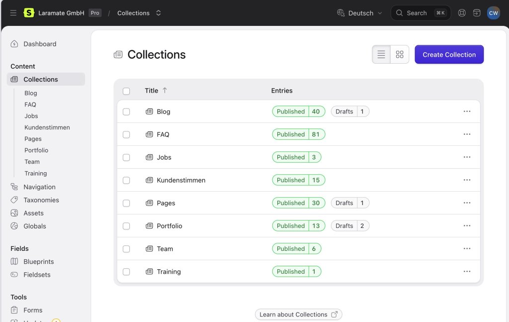 Statamic v6 Control Panel.