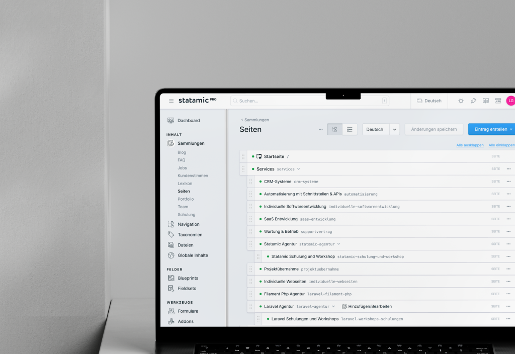 Statamic Controlpanel.