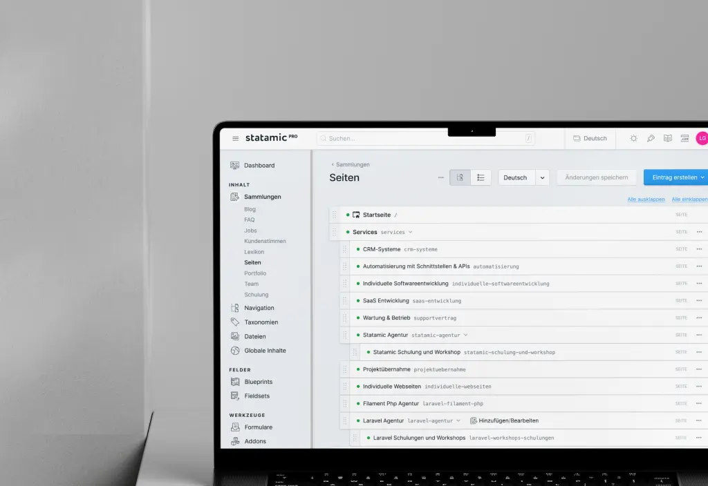 Statamic Controlpanel.