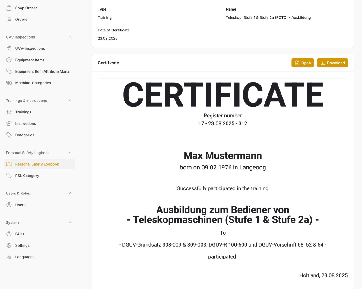 auto generated digitally signed pdf certificate