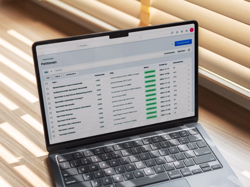 Statamic-based petition platform with automated campaign management for NGOs