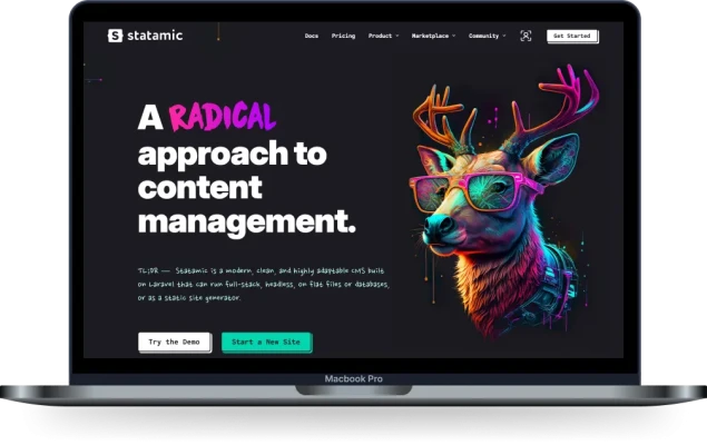 Statamic CMS logo and content management platform